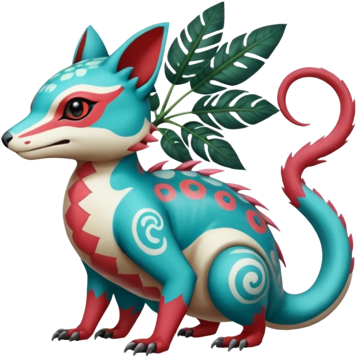  exotic tropical ornate Asian painted cyber-Sleuth-Loyd-Garmaddon-Litten-Linoone-Noibat-Fakémon-Pokémon-Vernid-creature emoji