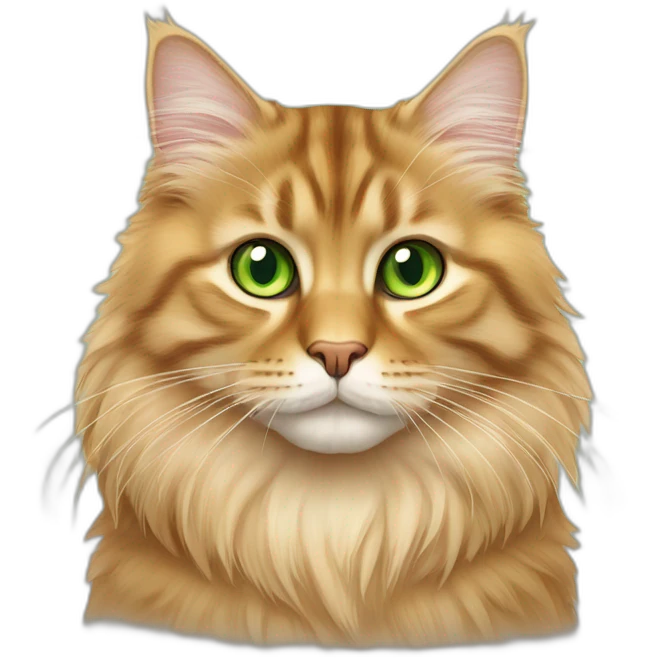 golden tabby siberian cat with green eyes emoji