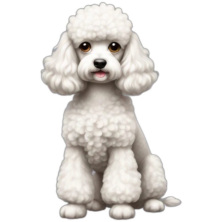 Dog Standart Poodle full body emoji