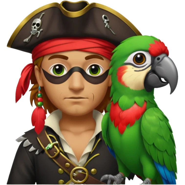 pirate and parrot emoji