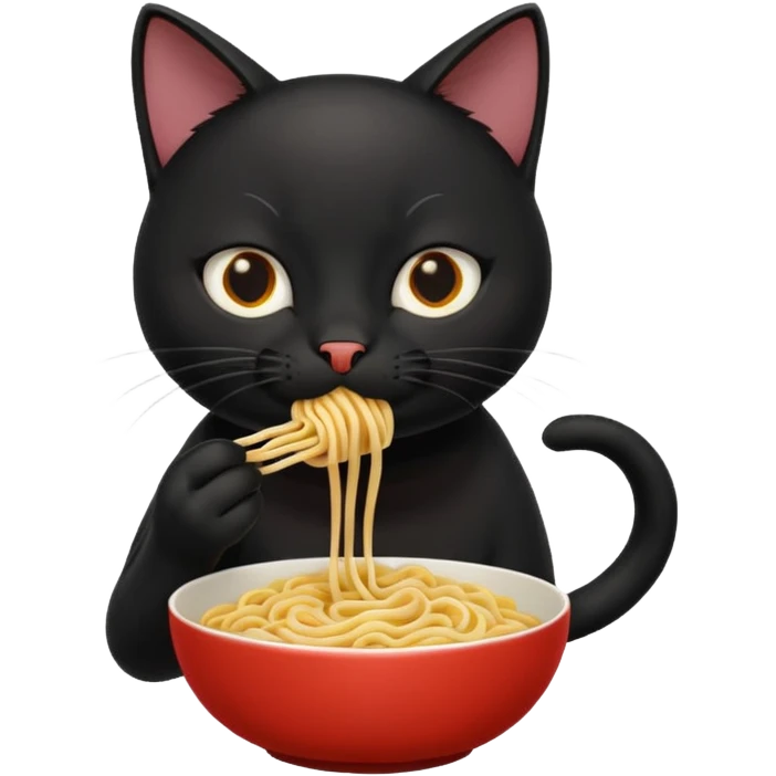 black cat noodles emoji