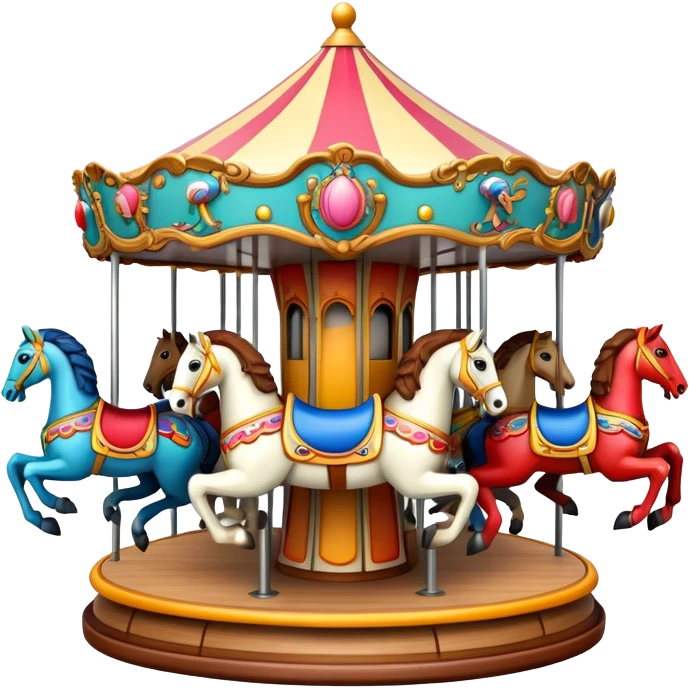carousel with horses, no rider emoji