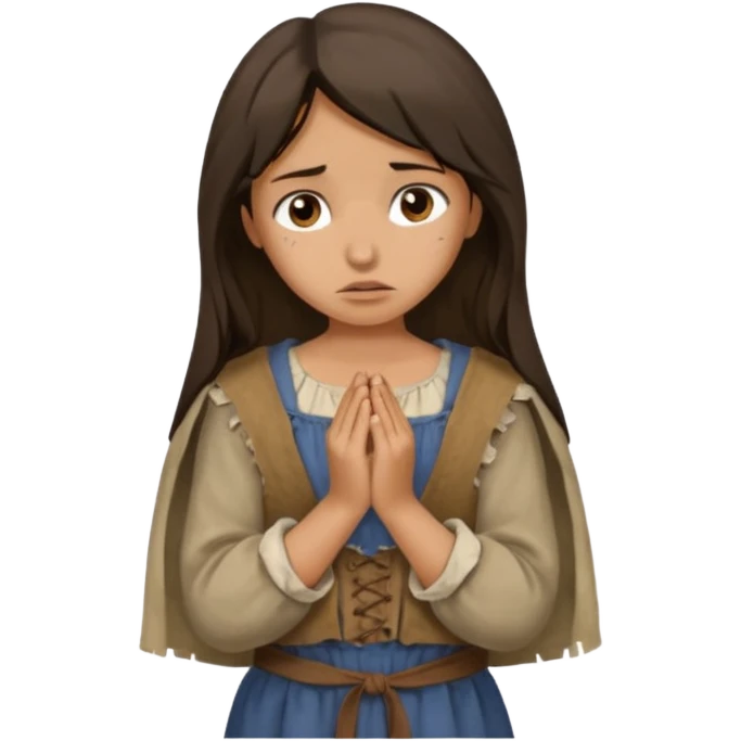 Brunette and tan peasant Girl begging emoji