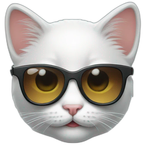 cool  kitten with sunglasses smiling emoji