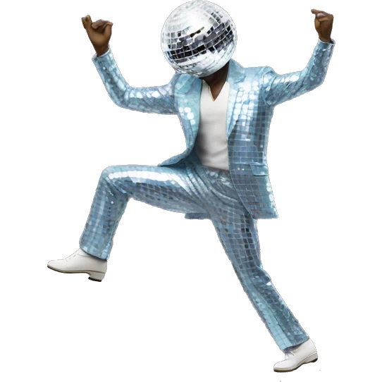 disco ball man dancing emoji