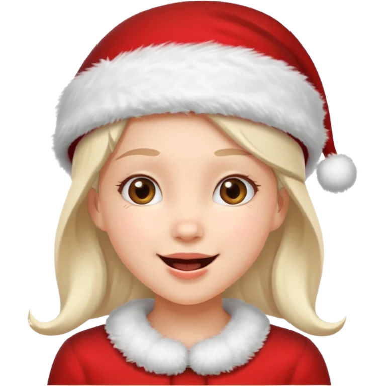holiday girl mood wearing santa hat emoji