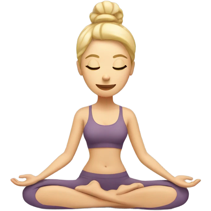 Morning yoga blonde woman emoji