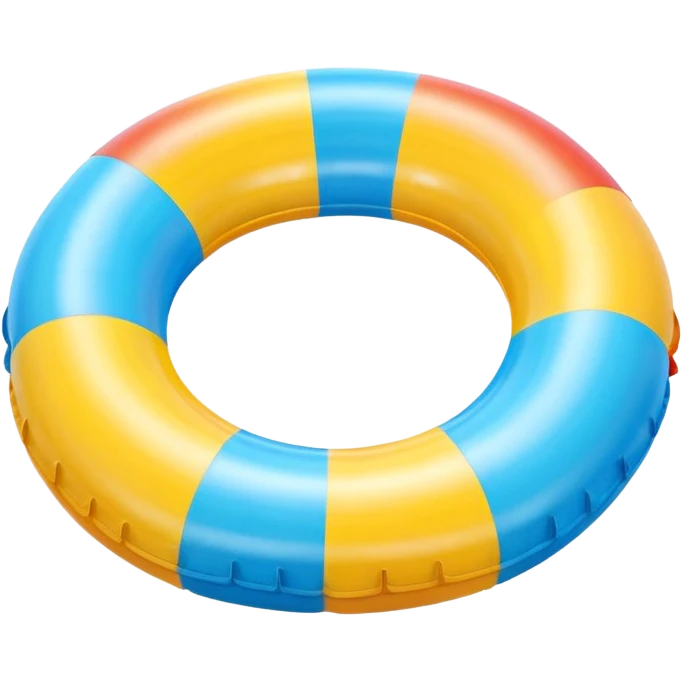 inflatable pool float object icon, colorful swimming ring, glossy plastic texture, summer vibe, 3D cartoon, mobile game icon style, centered, clean background, no text, no watermark
 emoji