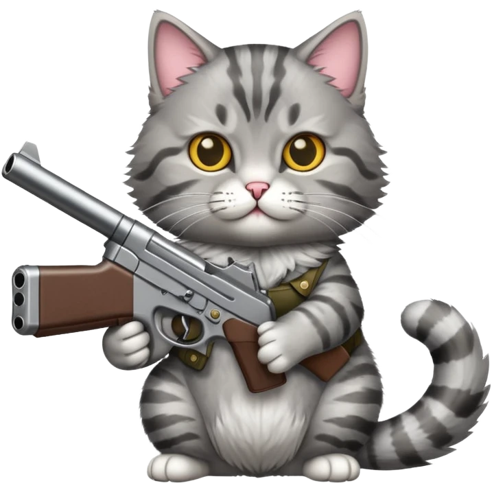 cat with a gun emoji