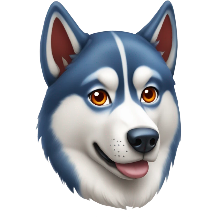 Red Siberian husky  emoji