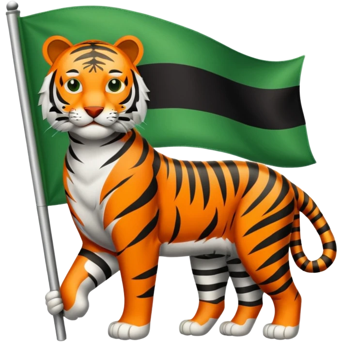 A green flag with a tiger on it emoji