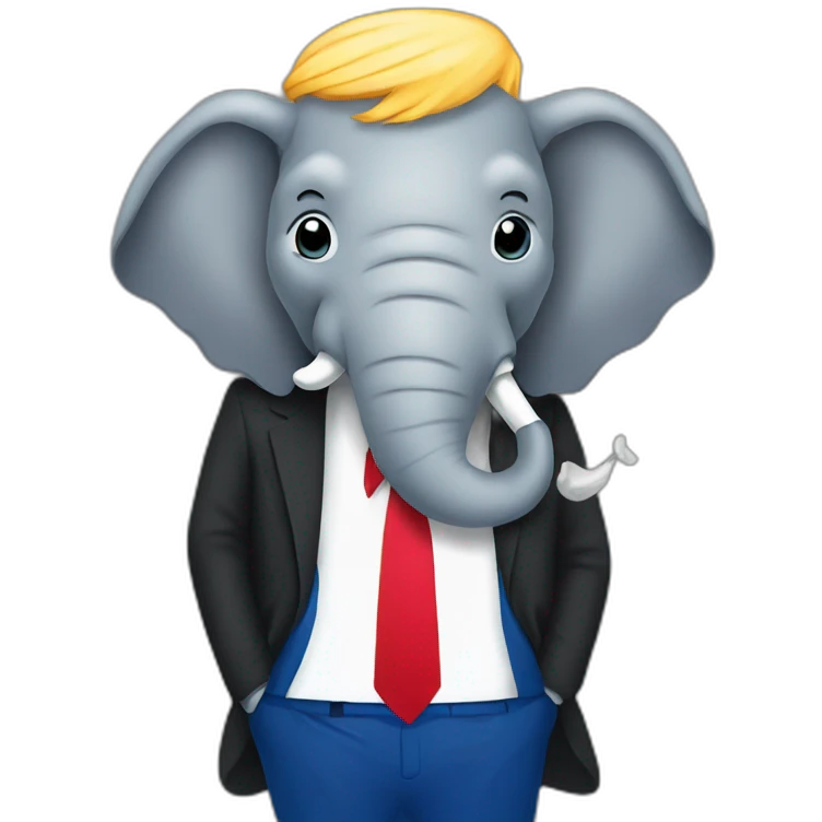 Elephant pooping on trump emoji