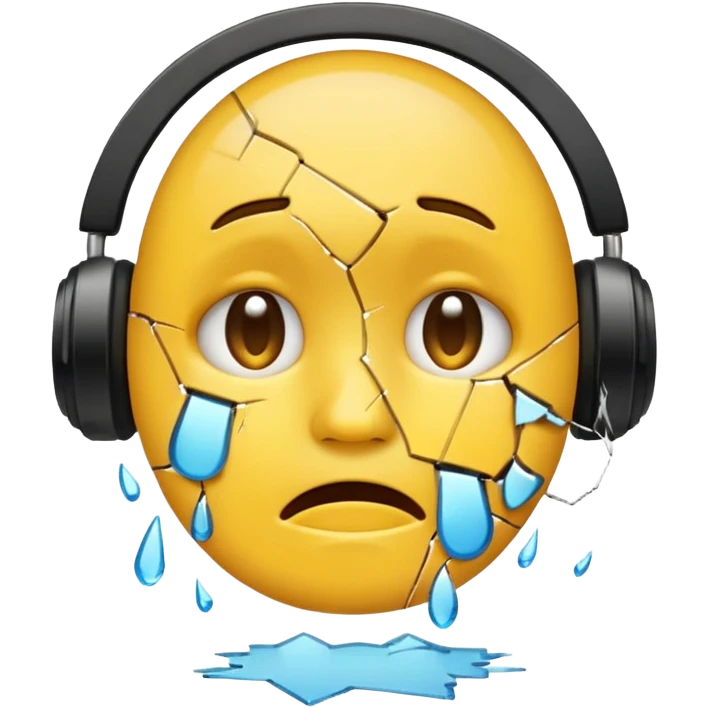 Yellow emoji circle face with broken phones emoji