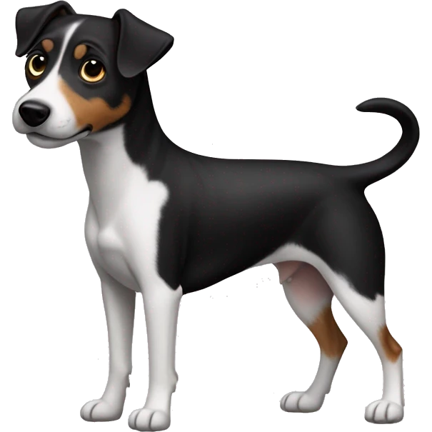 All Black dog Jack Russell Terrier full body emoji