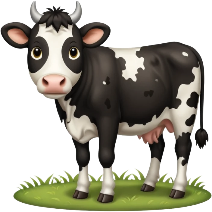 white black spotted  cow tail emoji