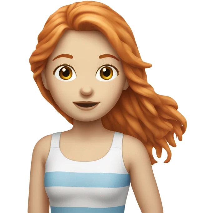 Pale Redhead girl on beach emoji