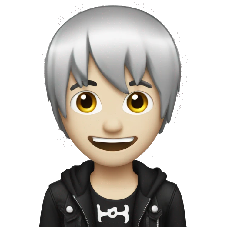 create an excited emo goth  emoji