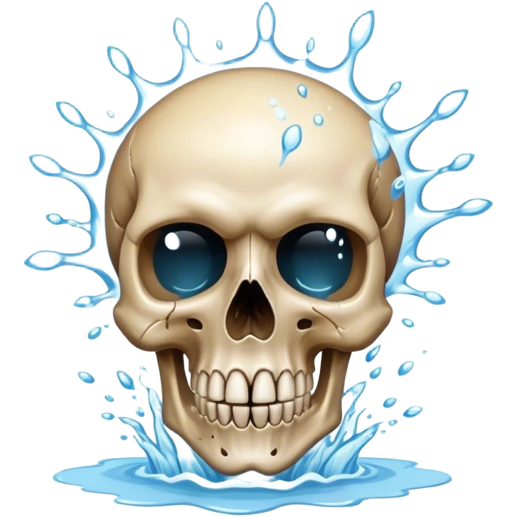 Skull exploding with water emoji