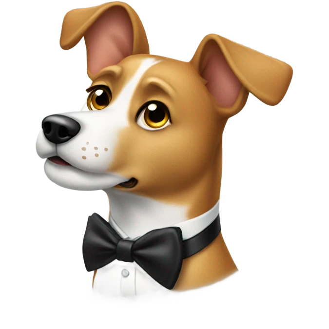 Dog wearing a tux into emoji