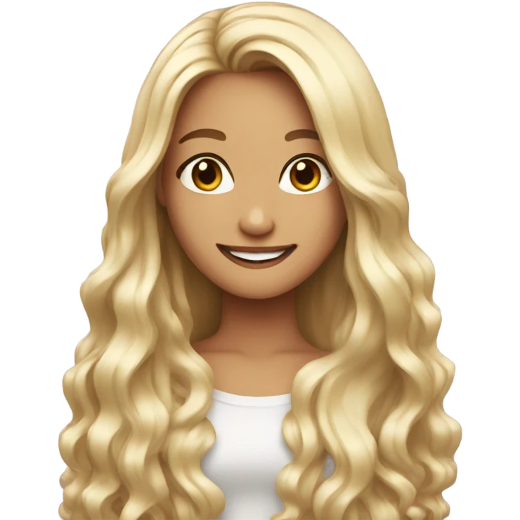 beautiful girls with long hair smiling emoji