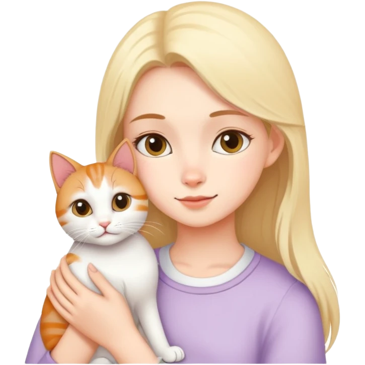 ragazza che accarezza gatto emoji