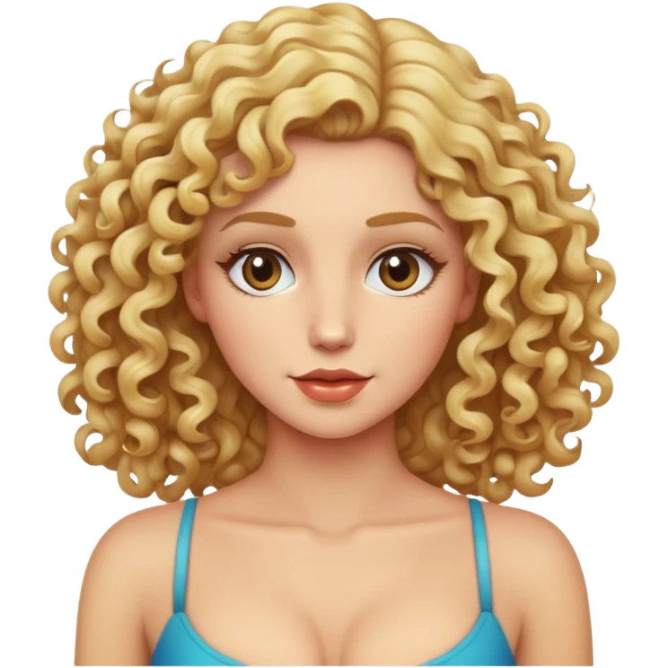 курдрявая блондинка с красивой грудью emoji