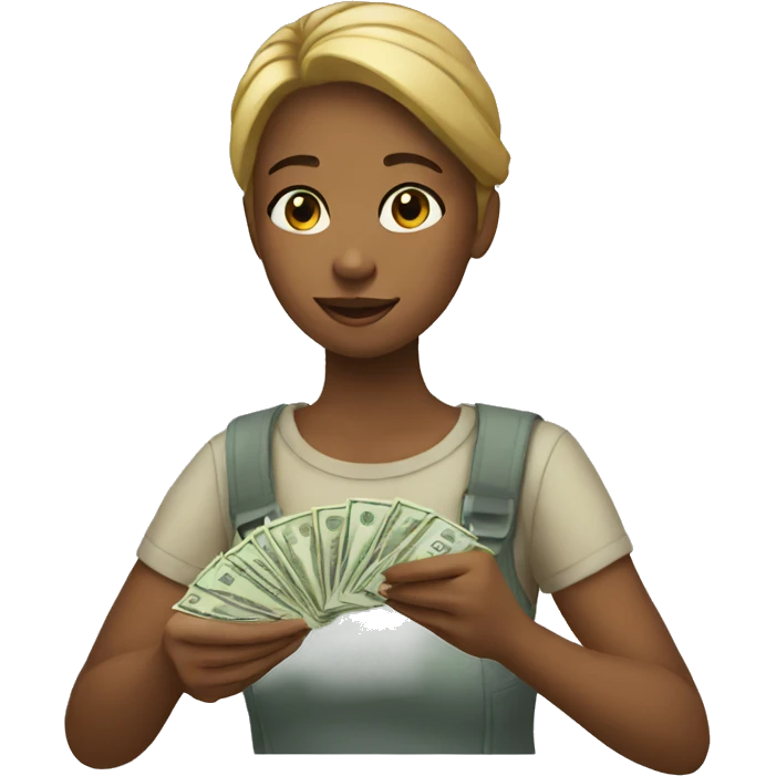 girl paying money emoji