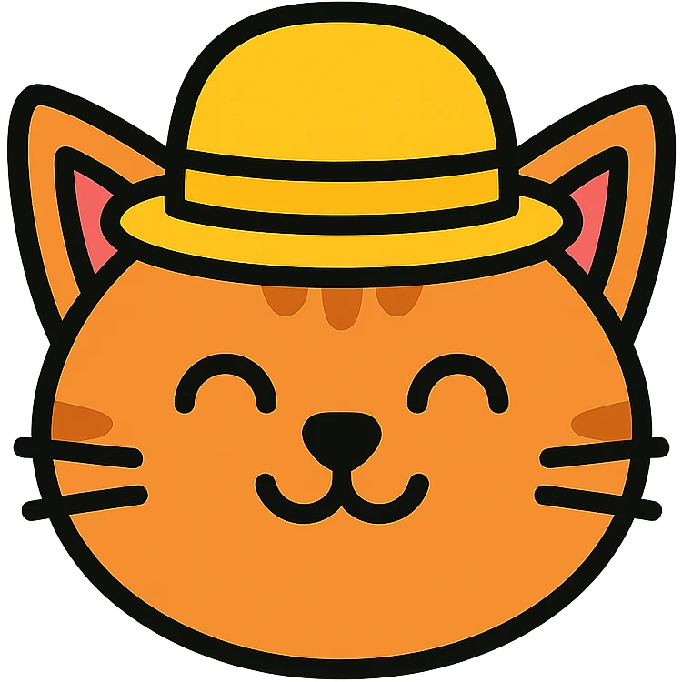 A cat wearing a hat emoji