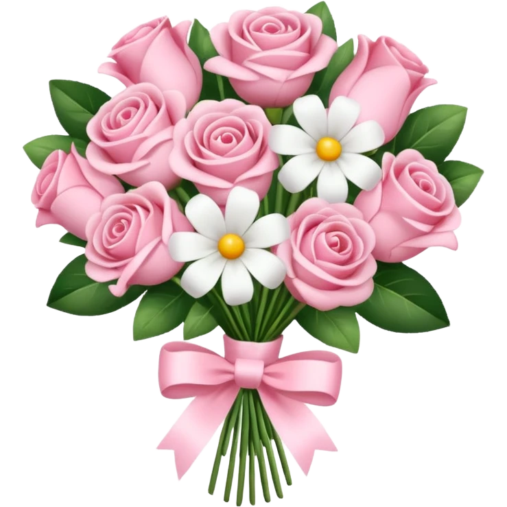 soft pink bouquet with ribbon emoji