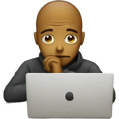 sad person with laptop emoji