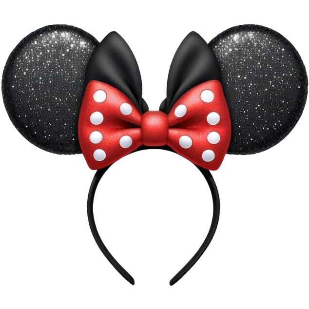 Minnie Mouse ears headband with glitter emoji