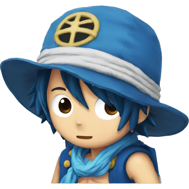 Luffy in a blue wale  emoji