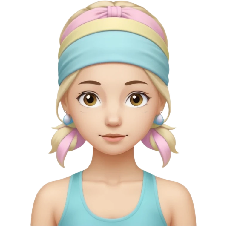 Yoga girl with pastel band emoji