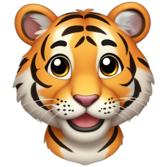 A cute tiger saying thanks emoji