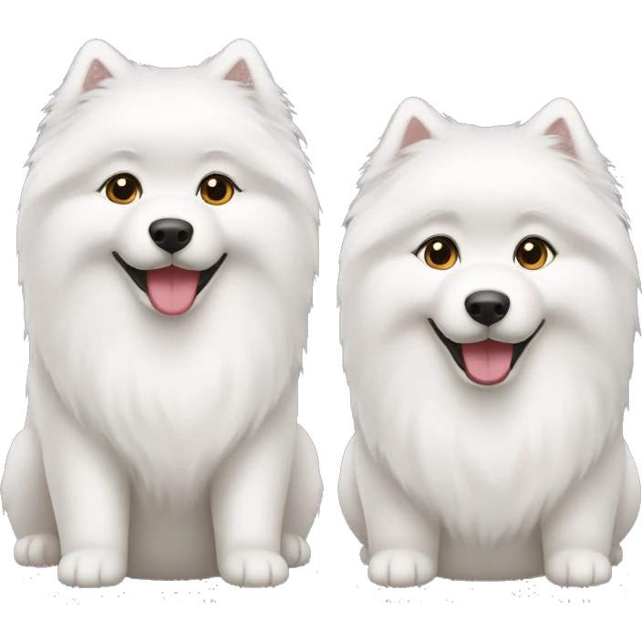 two samoyed female dogs emoji emoji