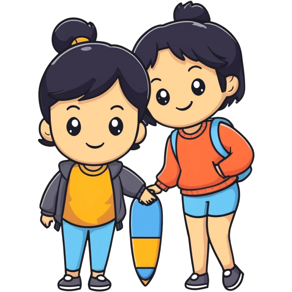 Black besties w black hair emoji