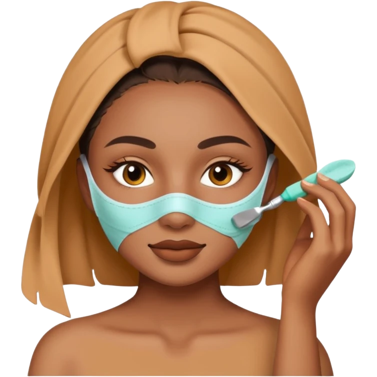 female doing a face mask emoji