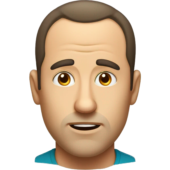 a receding hairline man looking up at his hair shocked emoji