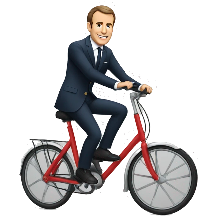 Macron sur un vélo  emoji