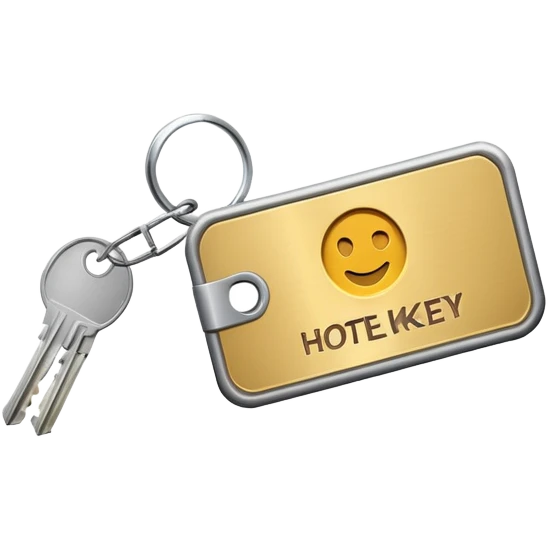 hotel room key with tag emoji