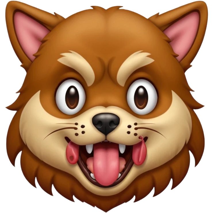Mean dog sticking tongue out emoji