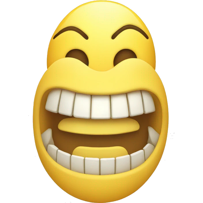 Smiling emoji with yellow bone in mouth emoji