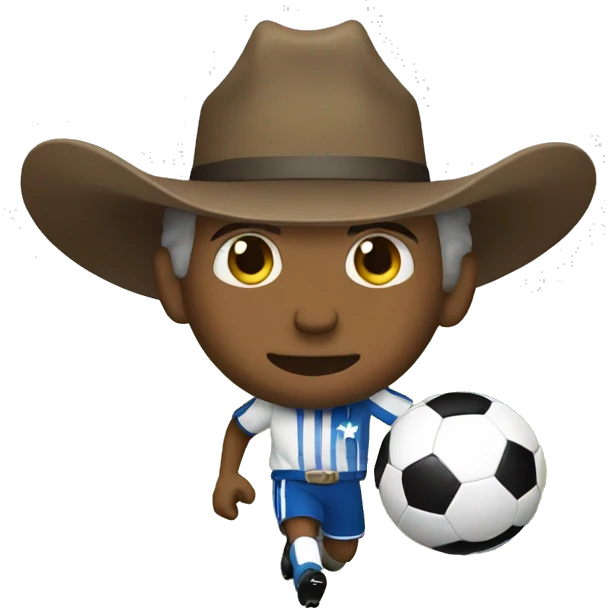 Cowboy playing soccer emoji
