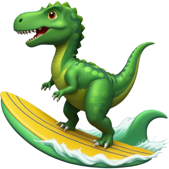 dinosaur is surfing emoji