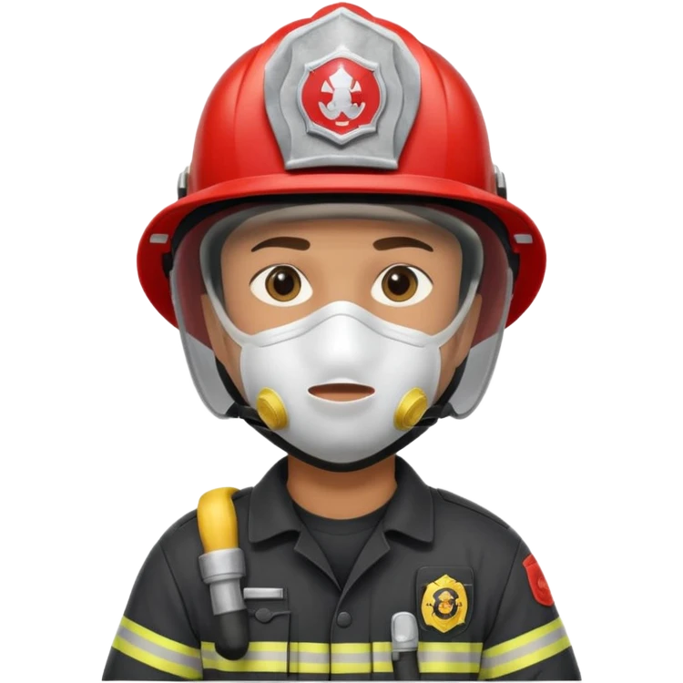 Firefighter with mouth Mask emoji