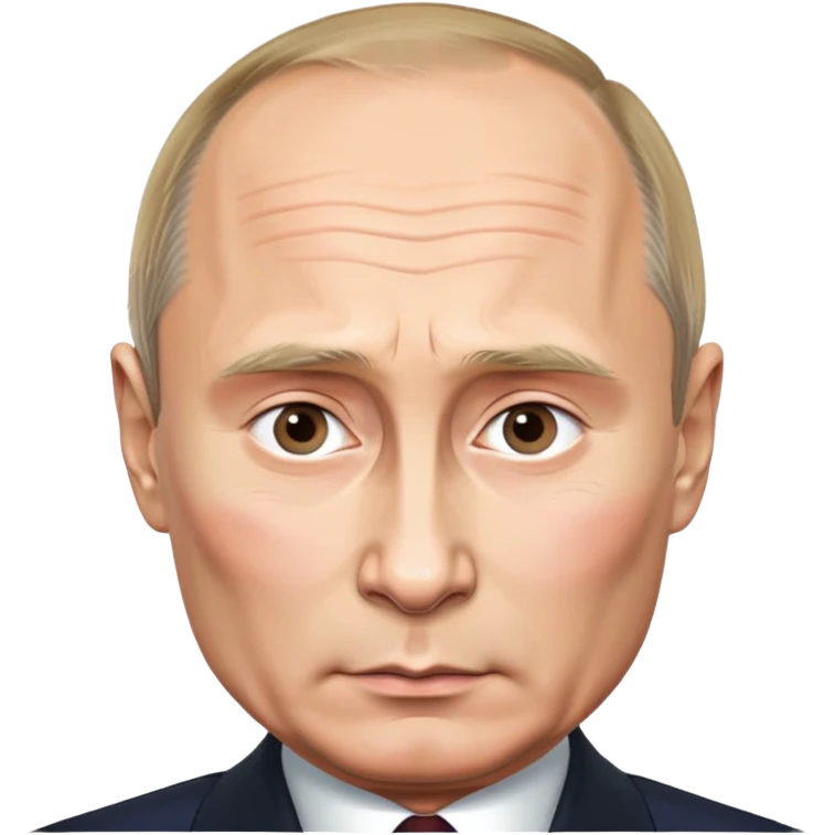 Vladimir Putin portrait with stern expression emoji