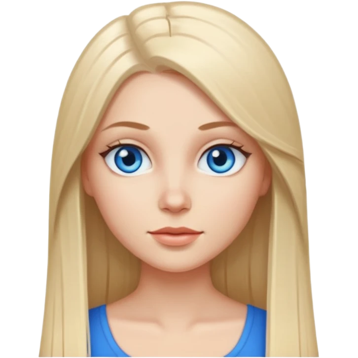 short and thick body white girl with long straight hair and blue eyes emoji