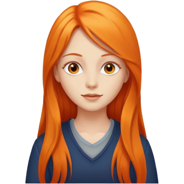 girl with very long orange hair living emoji