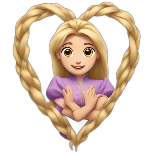rapunzel heart with hands emoji