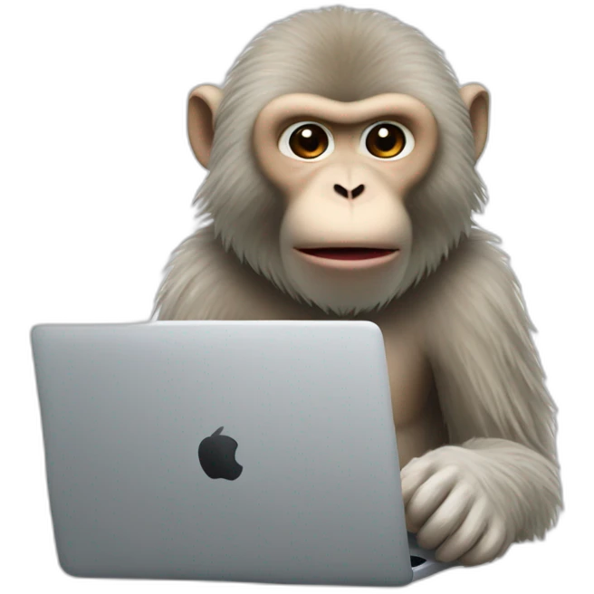 Snow monkey playing pc emoji